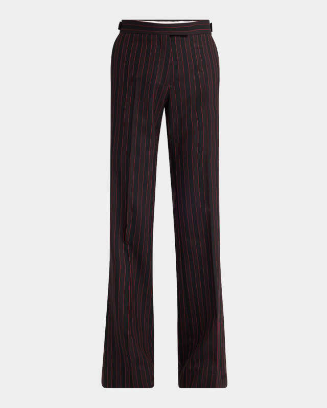 Pinstriped Flare Trousers
